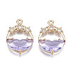 Faceted Transparent Glass Pendants X-GLAA-T020-18D-1