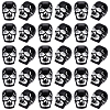 200Pcs Spray Printed Opaque Acrylic European Beads SACR-UN0001-07-1