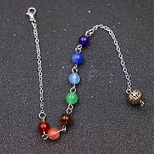 Natural Gemstone Dowsing Pendulums Chains PW-WG739B0-01