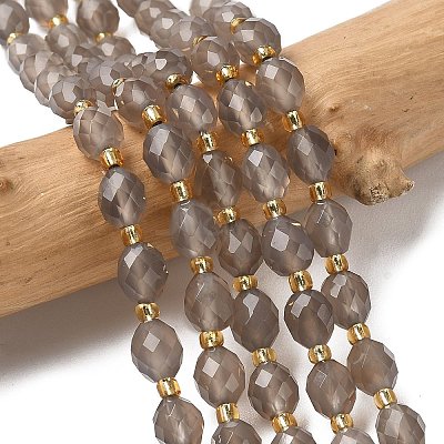 Natural Gray Agate Beads Strands G-F809-A31-01-1