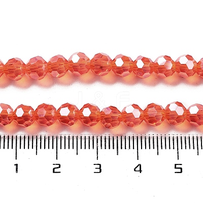 Electroplate Transparent Glass Beads Strands EGLA-A035-T6mm-A05-1