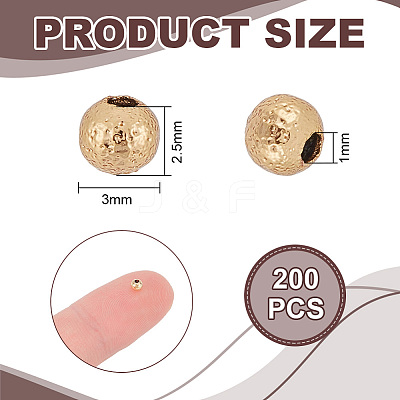 200Pcs Textured Brass Beads KK-UN0005-80G-1