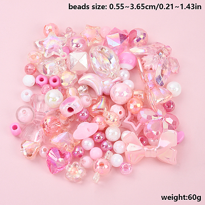 60G 3 Colors Acrylic Beads MACR-YW0003-35-1