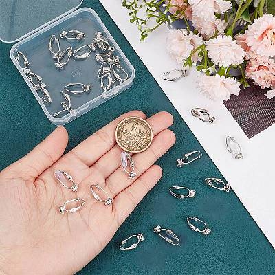 36Pcs Brass Clip-on Earring Converters Findings KK-SP0001-10P-1