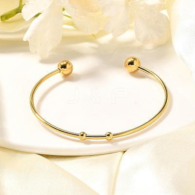 Fashion 304 Stainless Steel Cuff Bangles Torque Bangles X-BJEW-H473-01G-1