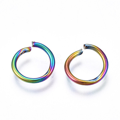 Ion Plating(IP) Rainbow Color 304 Stainless Steel Open Jump Rings STAS-N098-062B-01-1