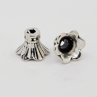 Tibetan Style Bead Caps TIBEB-E045-AS-1