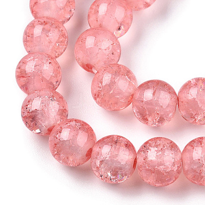Baking Paint Crackle Glass Bead Strands DGLA-Q023-8mm-YS9-A-1