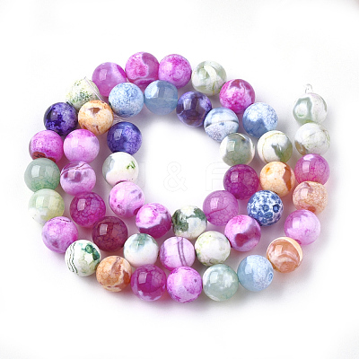 Natural Fire Crackle Agate Beads Strands X-G-S346-8mm-13-1