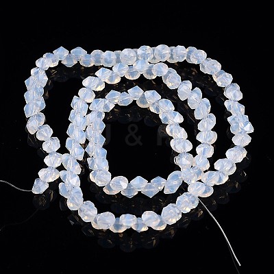 Diamond Shape Imitation Jade Glass Bead Strands EGLA-J059-J02-1