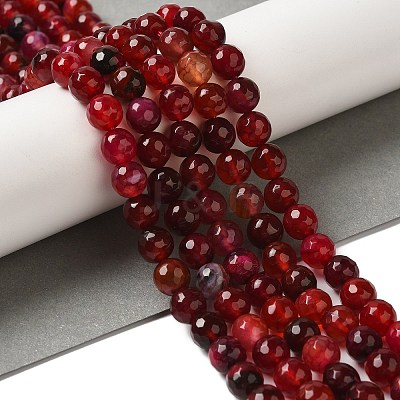 Dyed & Heated Natural Dragon Veins Agate Beads Strands G-P539-A01-25-1