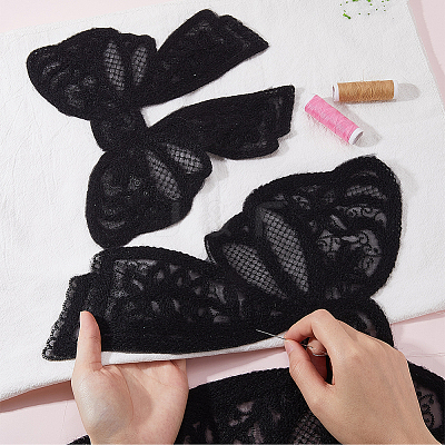 4Pcs 2 Styles Polyester Embroidery Iron on Clothing Patches PATC-GF0001-51B-1