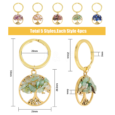 Natural Stone Keychains KEYC-FH0001-27-1