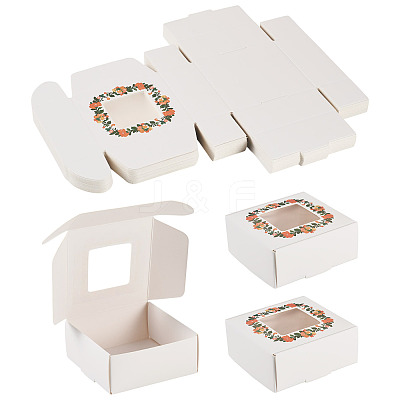 White Cardstock Flower Printed Paper Packaging Mailer Boxes CON-TAC0022-01-1