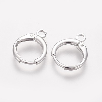 Brass Huggie Hoop Earring Findings KK-L179-04P-1