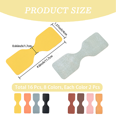 8 Bags 8 Colors Cowhide Purse Suspension Clasps Bag Strap Connector Fabric PURS-CL0001-04A-1