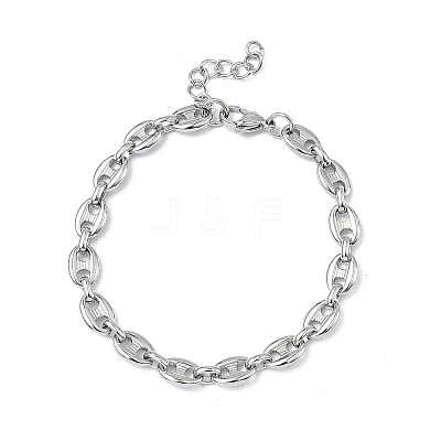 304 Stainless Steel Link Bracelets BJEW-B169-02P-1