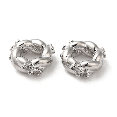 Brass Micro Pave Cubic Zirconia Beads KK-P239-29A-P-1