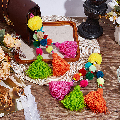 The Colors of the Small Pom Balls are Random Color KEYC-WH20004-02C-1