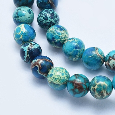 Natural Imperial Jasper Beads Strands X-G-A175B-8mm-03-1