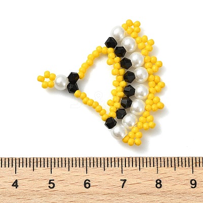 Glass Seed Beaded Pendants PALLOY-MZ01415-03-1