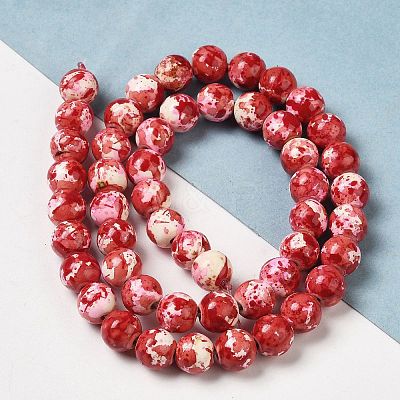 Synthetic Turquoise Dyed Camouflage Beads Strands G-E594-24L-A-1