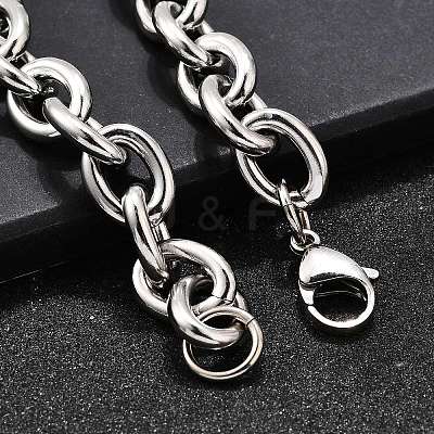 304 Stainless Steel Cable Chain Bracelets for Women BJEW-Q050-01C-P-1