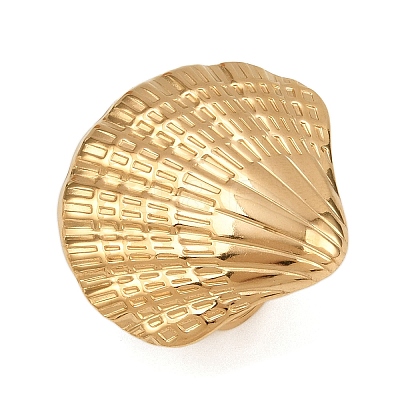 Adjustable 304 Stainless Steel Cuff Rings for Women RJEW-B135-05G-1
