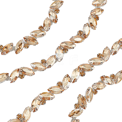 Glass Rhinestone Cup Chain FIND-GF0003-93-1