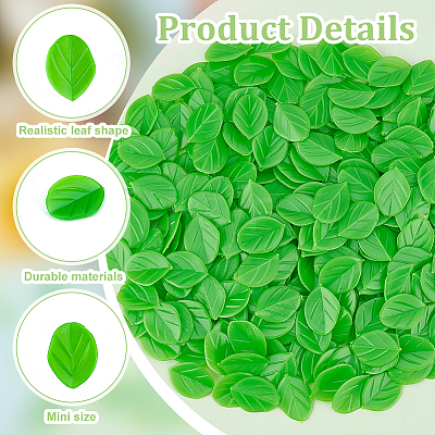 300Pcs Plastic Simulated Mint Leaves KY-OC0001-34-1