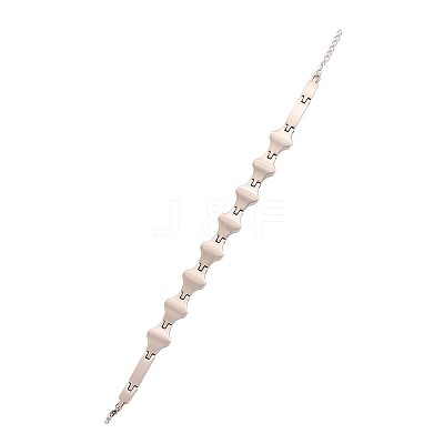 304 Stainless Steel Geometric Rhombus Link Chain Bracelets for Women WG21875-01-1