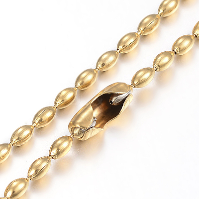 304 Stainless Steel Ball Chain Necklaces Making MAK-I008-03G-A02-1