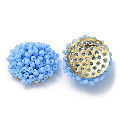 Glass Seed Beaded Cabochons FIND-G058-02H-1