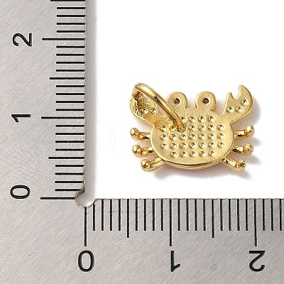 Rack Plating Brass Micro Pave Cubic Zirconia Pendants KK-U027-12-01G-1