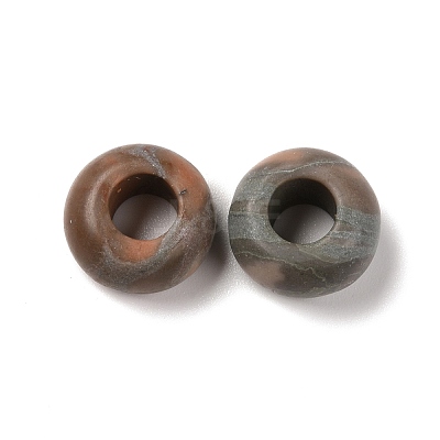 Natural Red Zebra Jasper European Beads G-G740-14x8mm-31-1
