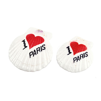 Printed Natural Freshwater Shell Big Pendants SHEL-N032-235-08-1