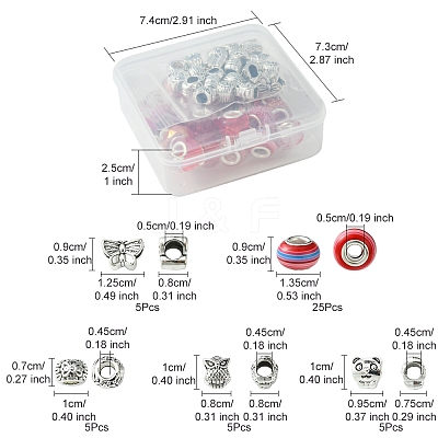 DIY Tibetan Style Alloy & Resin European Beads Making Finding Kits DIY-FS0006-78E-1