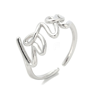 Word Love Brass Open Cuff Ring for Women LS-RJEW-A040-04P-1