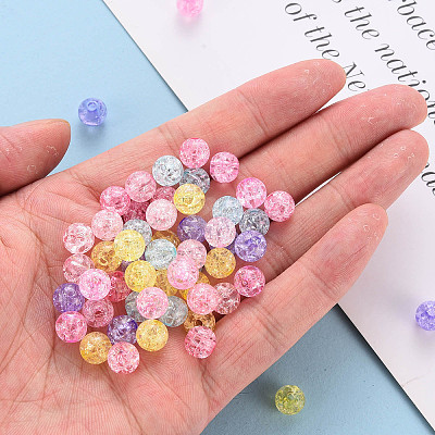 Transparent Crackle Acrylic Beads X-MACR-S370-G8mm-1