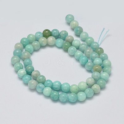 Natural Amazonite Beads Strands G-K068-03-6mm-1