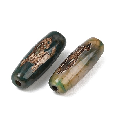 Tibetan Style dZi Beads TDZI-E004-64-01-1