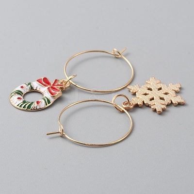 Christmas Zinc Alloy Enamel Wine Glass Charms AJEW-WH0342-70-1