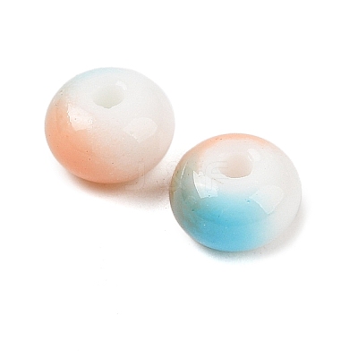 Opaque Spray Painted Glass Beads GLAA-G118-01M-1