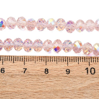 Electroplate Transparent Glass Beads Strands EGLA-A046-01B-15-1