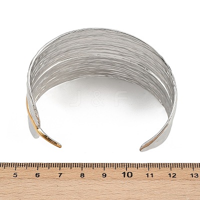 304 Stainless Steel Cuff Bangles for Women BJEW-D363-01A-PG-1