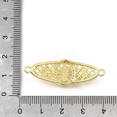 Brass Pave Cubic Zirconia Religion Connector Charms KK-Q066-16A-G-1