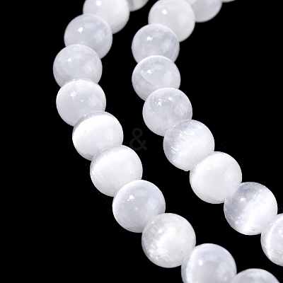 Natural Selenite Beads Strands LS-G-N328-025B-02-1