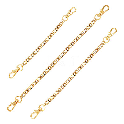 3Pcs 3 Styles 304 Stainless Steel Twisted Chain Bag Extender Chains FIND-TA00002-1