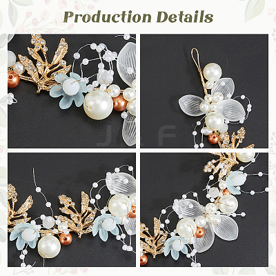 Alloy & Rhinestone & Resin Floral Hair Bands Embellishments for Women OHAR-WH20009-02A-1