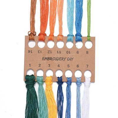 DIY Woven Net/Web with Feather Pattern Embroidery Kit DIY-O021-17A-1